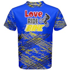 Love Ride Bike Fitness Men s Cotton Tee by PattyVilleDesigns