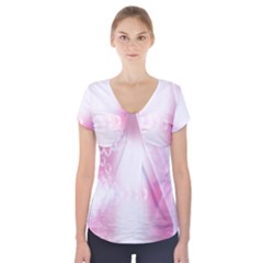 Realm Of Dreams Light Effect Abstract Background Short Sleeve Front Detail Top by Simbadda