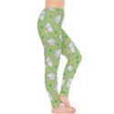 Green Happy Hippo with Friendly Bird Pattern Women s Leggings View4