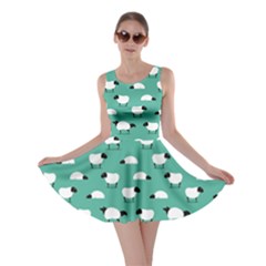 Green Wolf In Sheeps Clothing Wolf Dressed Skater Dress by CoolDesigns