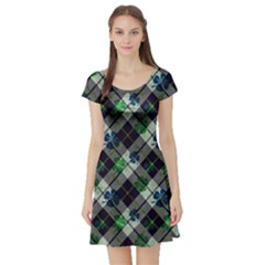 Shamrock Check Short Sleeve Skater Dress by CoolDesigns