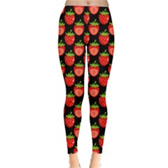 Red Pattern Strawberry Leggings by CoolDesigns