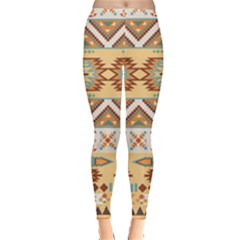 Yellow Tribal Aztec Leggings  by CoolDesigns