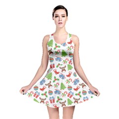 Colorful Christmas Pattern Reversible Skater Dress by CoolDesigns