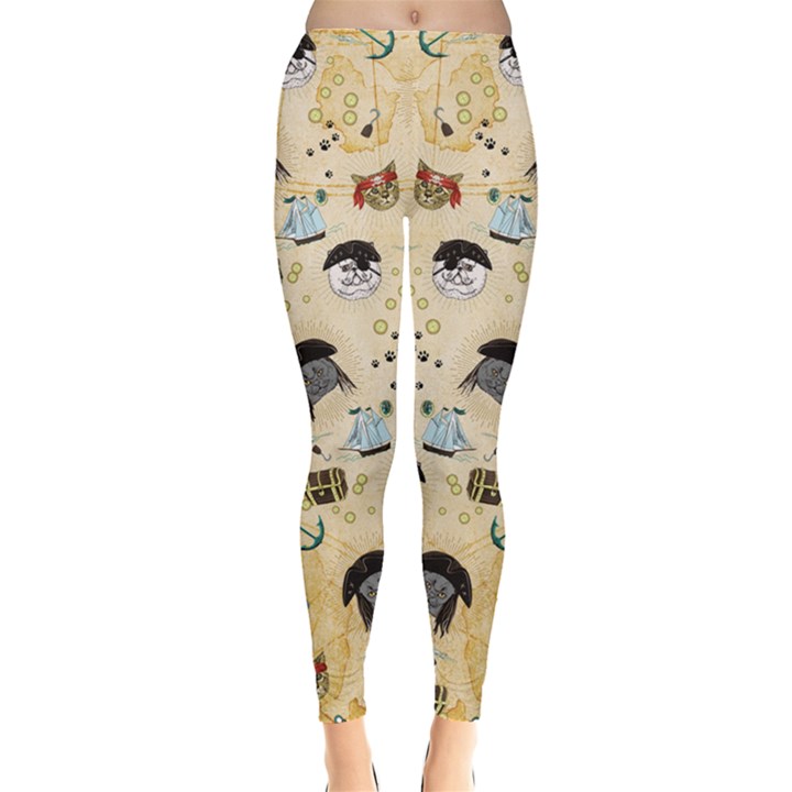 Cat Treasure Map Leggings 