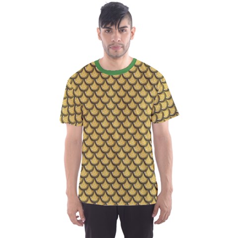 Green Gold Shiny River Fish Scales Men s Sport Mesh Tee by CoolDesigns