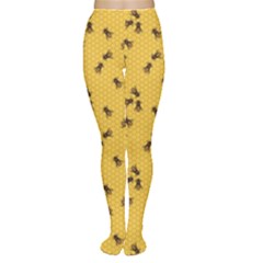 Yellow Pattern Of The Bee On Honeycombs Women s Tights by CoolDesigns