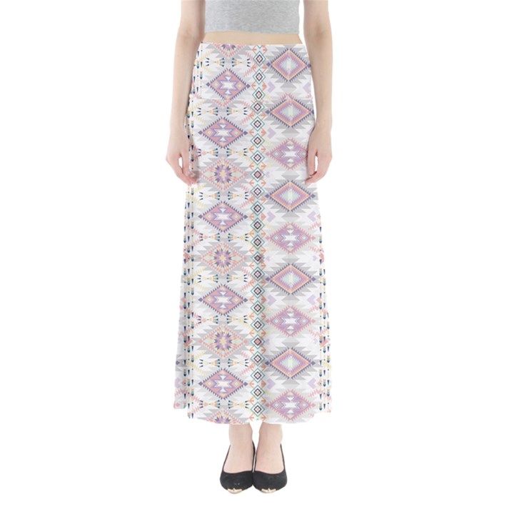 White Aztec Maxi Skirt