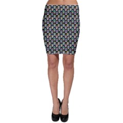 Black Day Of The Dead Sugar Skull Bodycon Skirt by CoolDesigns