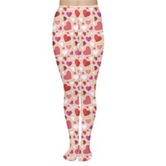 Pink Retro Heart Women s Tights by CoolDesigns