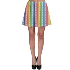 Colorful Striped Rainbow Pattern With Colorful Butterflies Skater Skirt by CoolDesigns