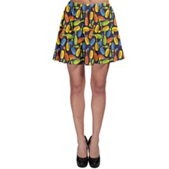 Colorful Colored Bowling Pattern Skater Skirt by CoolDesigns