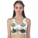 Green Marijuana Badges with Marijuana Leaves Women s Sport Bra View1