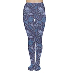 Blue Dark Night Flowers Pattern Women s Tights by CoolDesigns