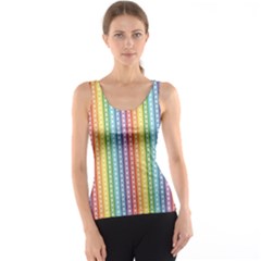 Colorful Striped Rainbow Pattern With Colorful Butterflies Tank Top by CoolDesigns