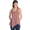 Red Cartoon Bull Terrier Pattern Sleeveless Tunic Top View1