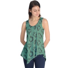 Green Halloween Seamless Design Pattern Sleeveless Tunic Top by CoolDesigns