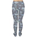 Blue Cute Doodle Blue Whales Marine Seamless Women s Tights View2