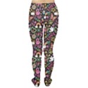 Colorful Peace Love and Music Pattern Groovy Notebook Doodle Women s Tights View2