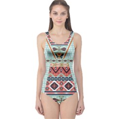 Mint Tribal Cut-out One Piece Swimsuit by CoolDesigns