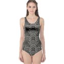 Dark Aztec Cut-Out One Piece Swimsuit View1