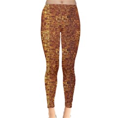 Brown Leather Animal Snake Reptile Crocodile Pattern Women s Leggings by CoolDesigns