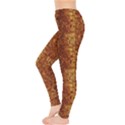 Brown Leather Animal Snake Reptile Crocodile Pattern Women s Leggings View3