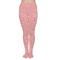 Pink Neutral Floral Ornament Plant Motives Pink Tone Use As A Fill Women s Tights by CoolDesigns