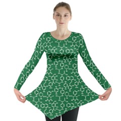 Green Organic Chemistry Pattern With Formulas Long Sleeve Tunic Top by CoolDesigns