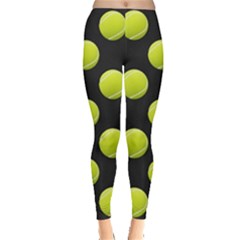 Green Tennis Balls Pattern Leggings by CoolDesigns