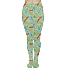 Green Butterfly Floer Pattern Tights by CoolDesigns