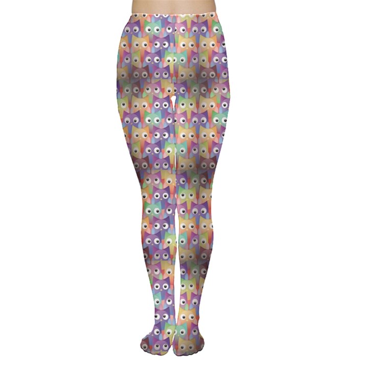 Purple Owls Pattern Tights