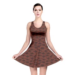 Dark A Pattern With Dinosaur Silhouettes Reversible Skater Dress by CoolDesigns