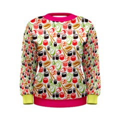 Colorful Tone Sushi Set Meal Pattern Women s Sweatshirt by CoolDesigns