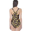 Green Sun Moon and Stars Celestial Pattern Women s One Piece Swimsuit View2