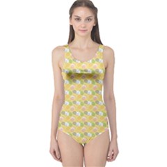 Green Pineapple Juce Pattern Colorful Women s One Piece Swimsuit by CoolDesigns