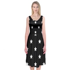 Stars Pattern Midi Sleeveless Dress by Valentinaart