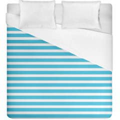 Horizontal Stripes Blue Duvet Cover (king Size) by Mariart