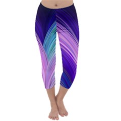 Color Purple Blue Pink Capri Winter Leggings  by Mariart