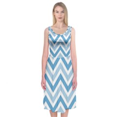 Zig Zags Pattern Midi Sleeveless Dress by Valentinaart