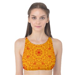 Solar Mandala  Orange Rangoli  Tank Bikini Top by bunart