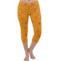 Solar mandala. Orange rangoli. Capri Yoga Leggings View1