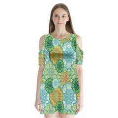 Forest Spirits  Green Mandalas  Shoulder Cutout Velvet  One Piece by bunart