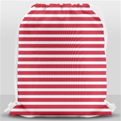 Horizontal Stripes Red Drawstring Bag (large) by Mariart