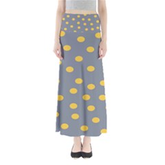 Limpet Polka Dot Yellow Grey Maxi Skirts by Mariart