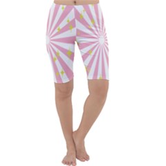 Hurak Pink Star Yellow Hole Sunlight Light Cropped Leggings  by Mariart