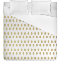 Polka Dots Gold Grey Duvet Cover (king Size) by Mariart