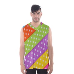 Colorful Easter Ribbon Background Men s Basketball Tank Top by Simbadda