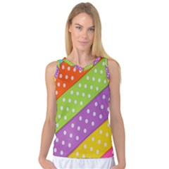 Colorful Easter Ribbon Background Women s Basketball Tank Top by Simbadda