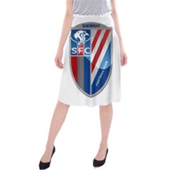 Shanghai Greenland Shenhua F C  Midi Beach Skirt by Valentinaart